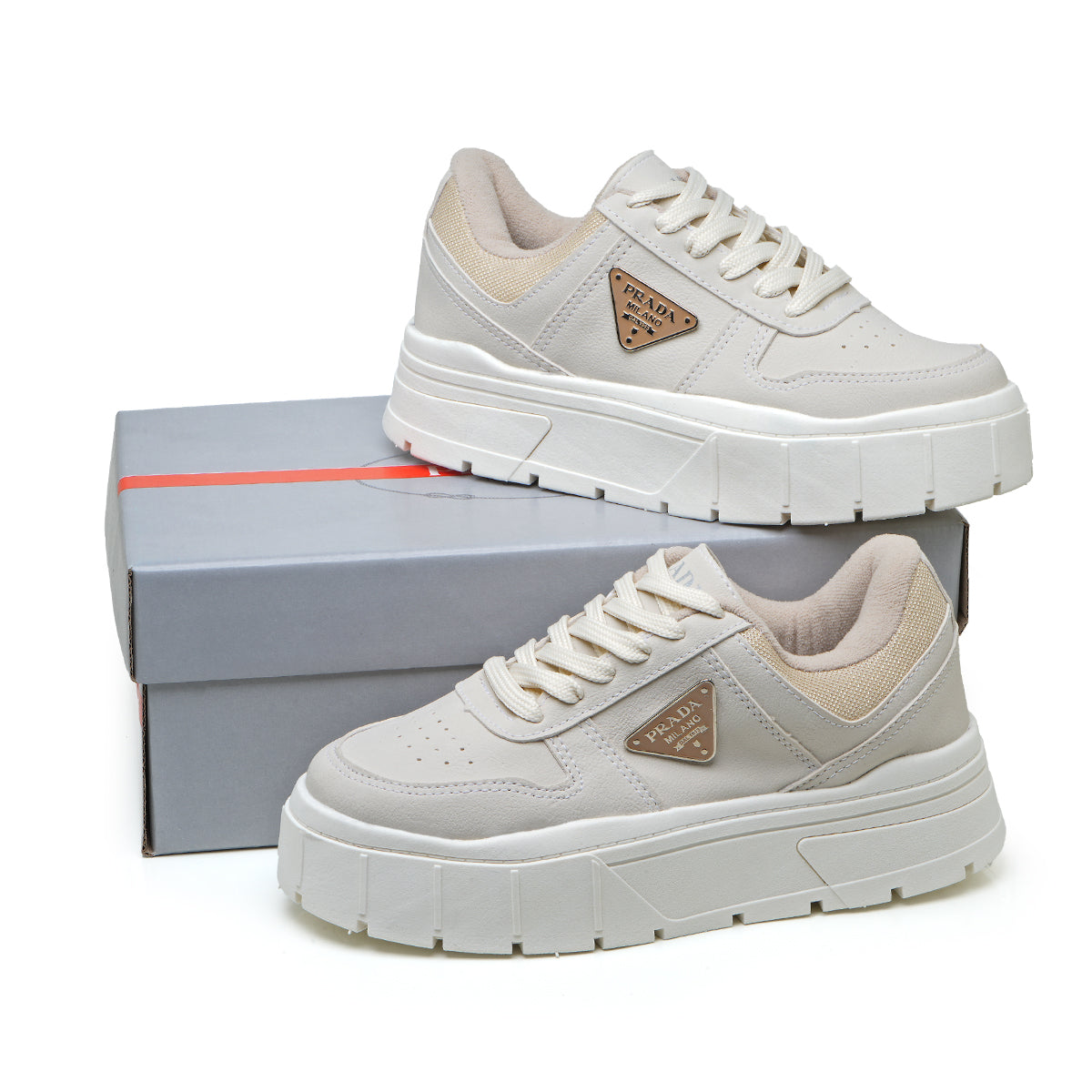 Prada Milano (Nude/Branco)