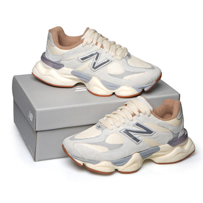 Tênis New Balance 9060 Off White/Cinza: Estilo Retrô Futurista, Conforto Robusto e Versátil